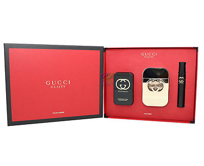 Gucci Guilty Gift Set Edt 75ml + Body Lotion 100ml + Edt 7.5ml Perfume Women New - PerfumezDirect®