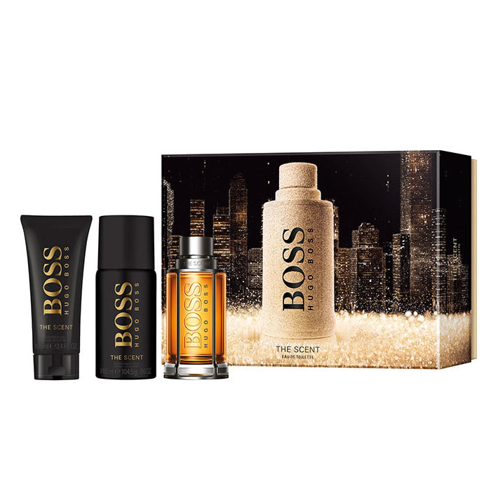 Boss The Scent Eau De Toilette Spray 100ml+ Deodorant Spray 150ml + Shower Gel 100ml - PerfumezDirect®